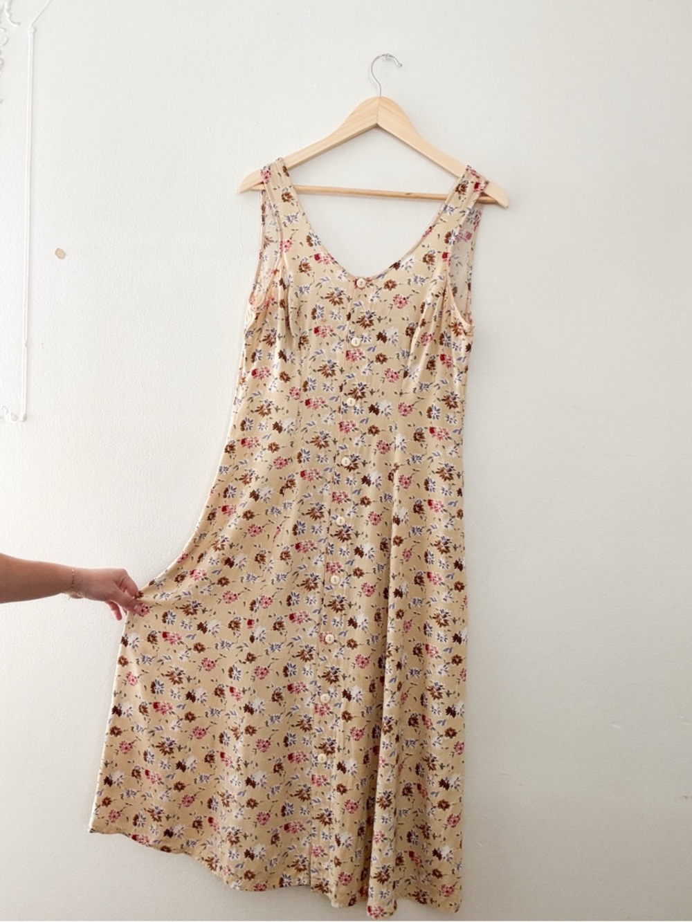 Vintage Yellow Floral Dress - Picture 2 of 5